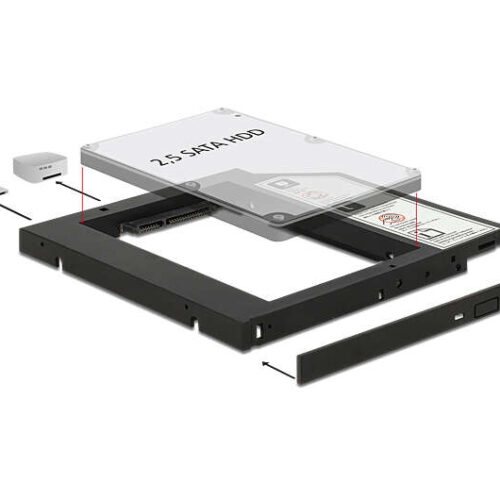 Delock Átalakító Slim SATA 5.25 beépítő keret (10mm) 2.5" SA...