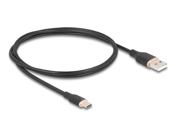 Delock USB 2.0 kábel USB A-típusú dugó - USB Type-C dugó 1 m feke...