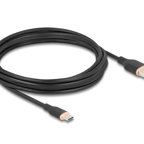 Delock USB 2.0 kábel USB A-típusú dugó - USB Type-C dugó 4 m feke...