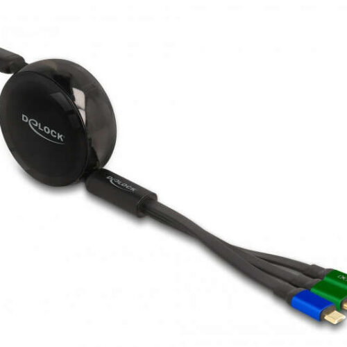 Delock USB 3 az 1-ben visszahúzható töltőkábel Micro USB-hez / 2...