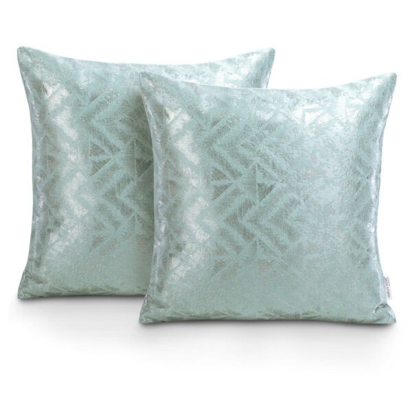 Díszpárnahuzat NAVIA mentazöld nyomott blackout suede shine 45x45...