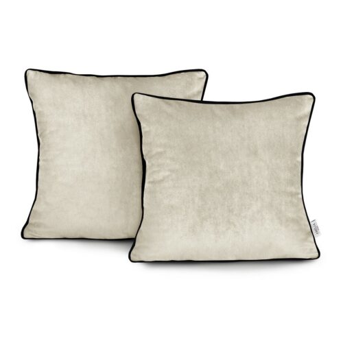 Díszpárnahuzat VELVET krémű glamour bársony 45x45 ameliahome