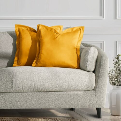 Díszpárnahuzat VELVET mustársárga glamour bársony 45x45 ameliahome