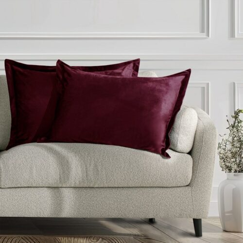 Díszpárnahuzat VELVET piros bársony 50x70 ameliahome