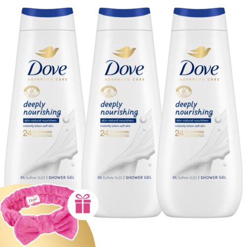 Dove Advanced Care Deeply Nourishing Krémtusfürdő 3x400ml + Ajánd...