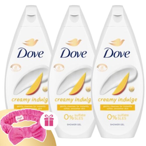 Dove Krémtusfürdő Creamy Indulge 3x450ml + Ajándék Hajpánt