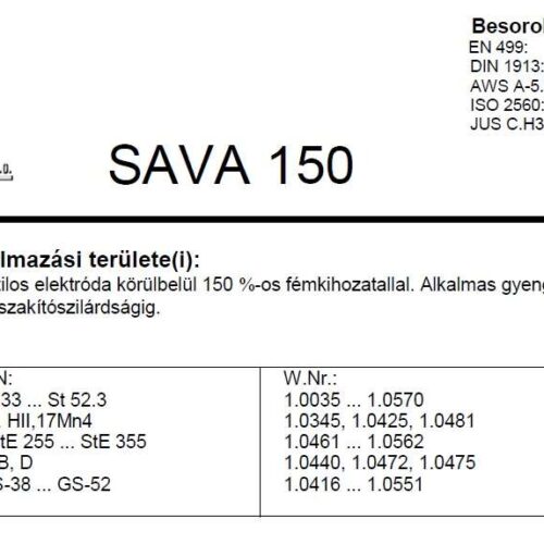 Elektroda SAVA 150 2.5 mm