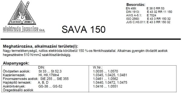 Elektroda SAVA 150 2.5 mm
