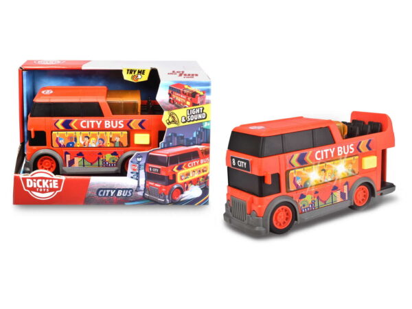 Emeletes busz 15cm-es fénnyel és hanggal - Dickie Toys