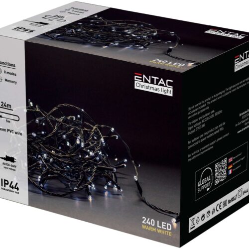 Entac Karácsonyi IP44 240 LED Füzér WW 24m