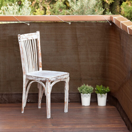 Erkélyháló fűzőlyukakkal Balcony Easy barna 0.9x5m 160gr/m2 20207...