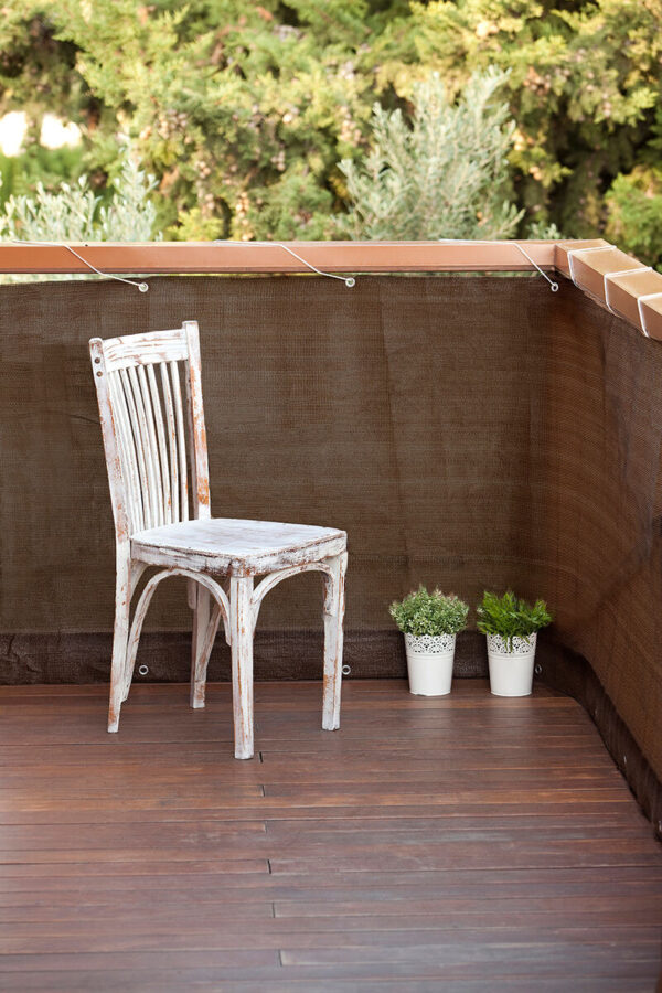 Erkélyháló fűzőlyukakkal Balcony Easy barna 0.9x5m 160gr/m2 20207...