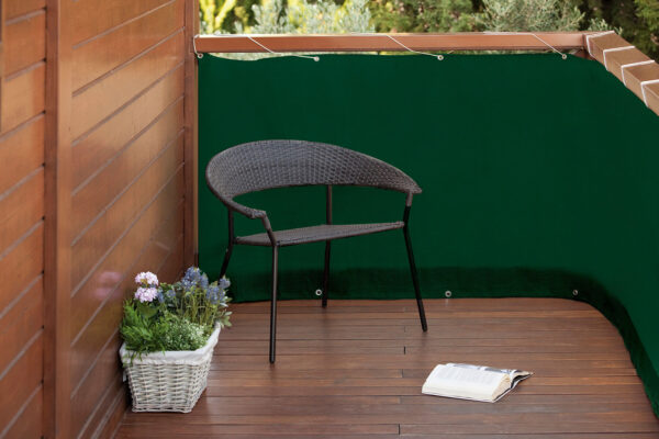 Erkélyháló fűzőlyukakkal Balcony Easy zöld 0.9x5m 160gr/m2 202072...