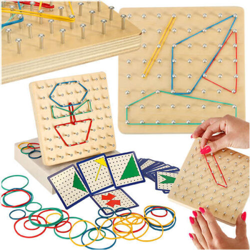 Fa Geoboard Kirakós - Geometriai Játék - 15x15cm