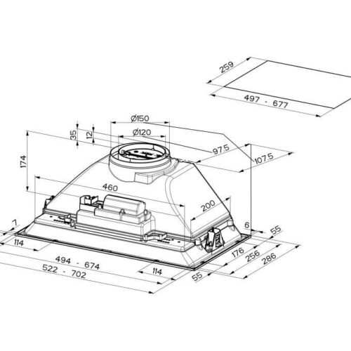 Faber INKA SMART HC X A70 Beépíthető páraelszívó
