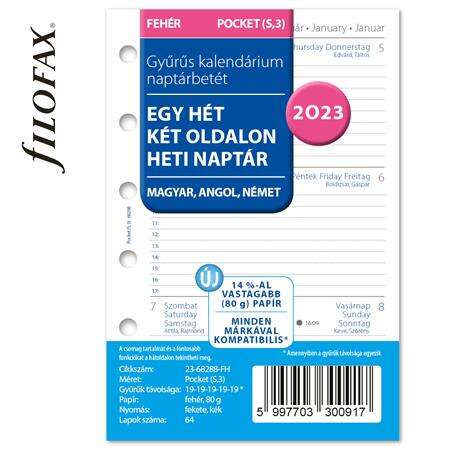 FILOFAX Kalendárium betét