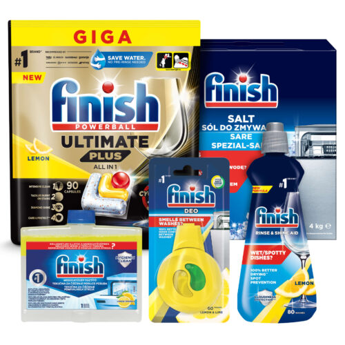 Finish Ultimate Plus All in 1 Kezdőcsomag tisztító folyadékkal
