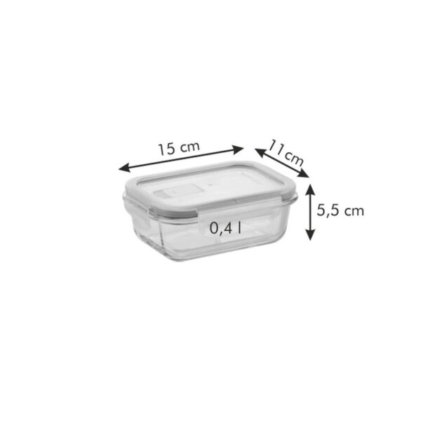 FRESHBOX Glass téglalap alakú ételtároló doboz