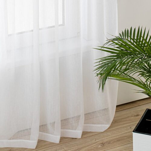 Függöny KRESZ fehér pántok gyűrt 140x140 homede