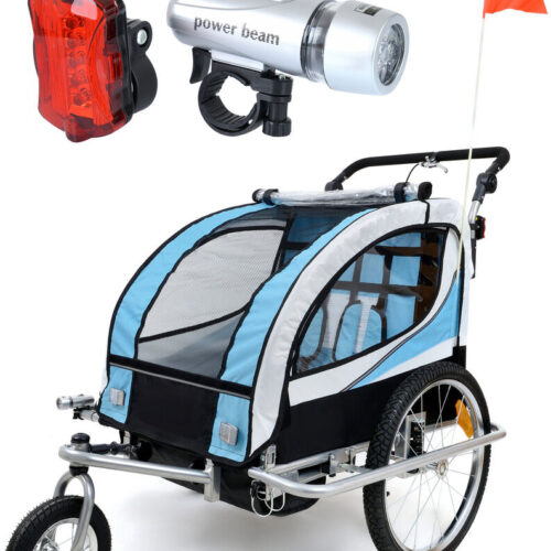 Funfit Kids 2 személyes Kerékpár utánfutó lengéscsillapítóval + K...