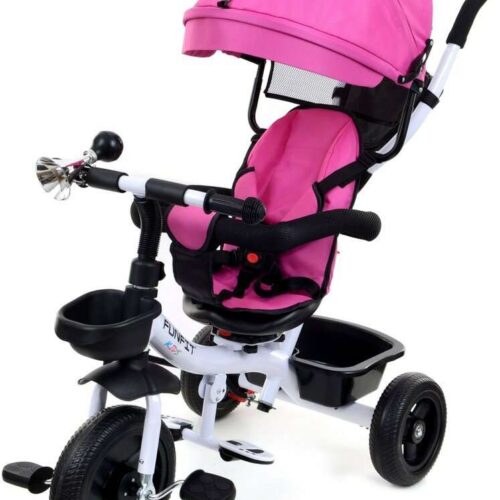 Funfit Kids Twist 360°-ban fordítható Tricikli kosárral és dudáva...
