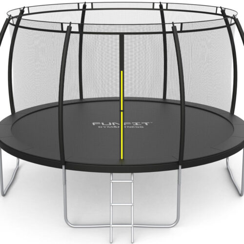 Funfit Prémium 374cm belső hálós Trambulin létrával - fekete