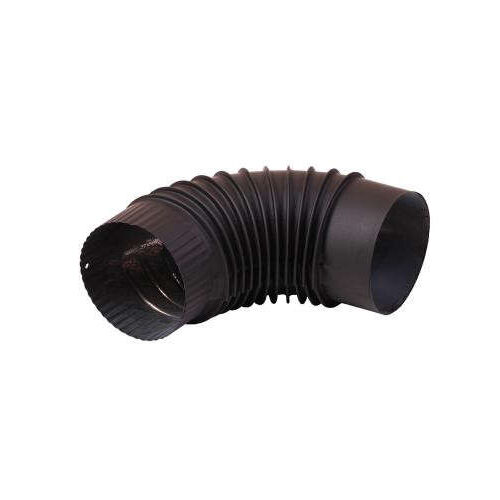 Füstcső könyök fi 120 mm - fekete
