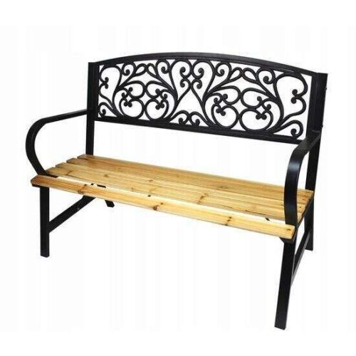 GardenLine dekoratív Kerti pad 120x56x87cm - barna-fekete