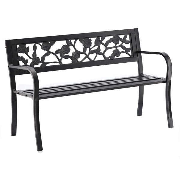 GardenLine elegáns Kerti pad 125x53x77cm - Rózsa - fekete