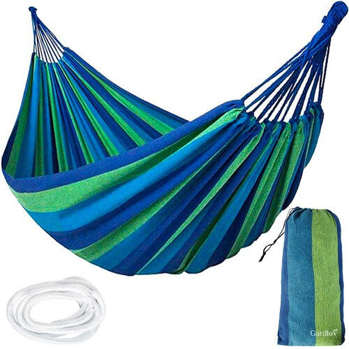 GardLov kétszemélyes Függőágy tárolótáskával 240x150cm - Csíkos -...