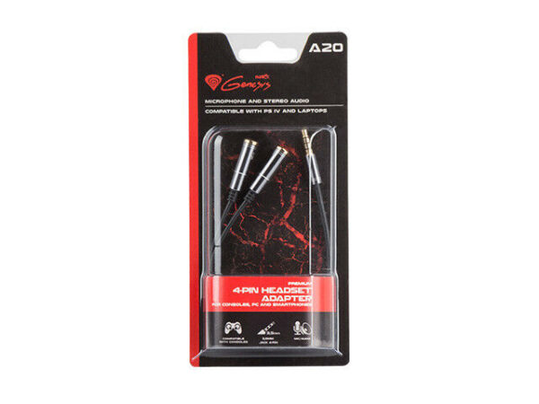 Genesis A20 Premium 4-PIN headset adapter PS4