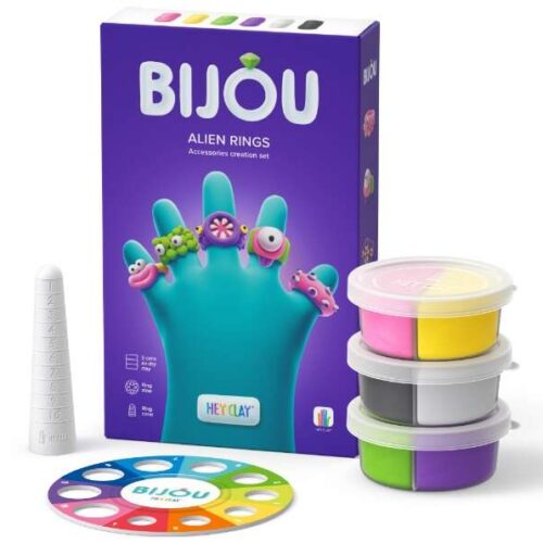 Hey Clay Bijou Űrlény gyűrűk - Csináld magad Gyurmakészlet