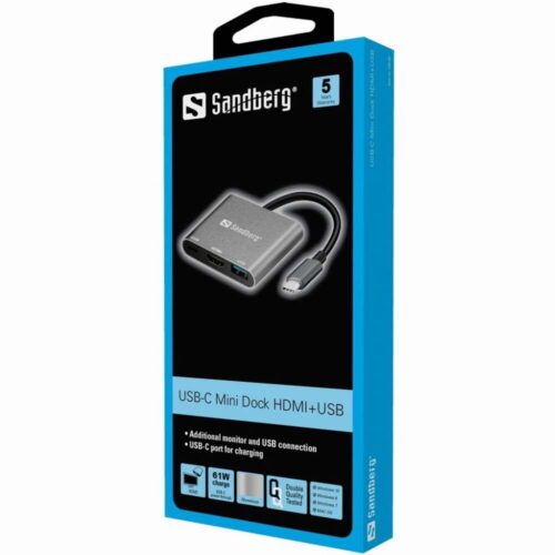 HUB 3Port Sandberg USB2.0/USB3.0/HDMI passiv Silver (136-00)