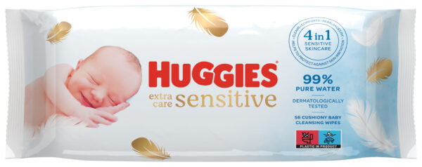 Huggies Extra Care Sensitive nedves Törlőkendő 56db