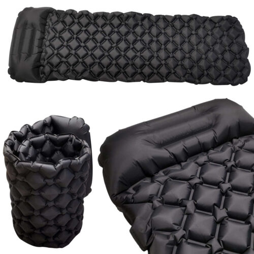 Ikonka felfújható Kempingmatrac 190x60x6cm - Fekete