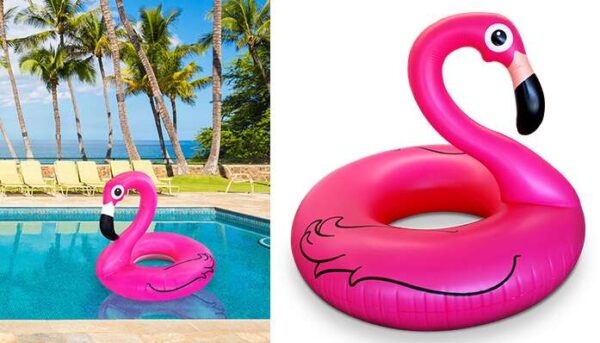Ikonka felfújható Úszógumi 90cm - Flamingó - rózsaszín