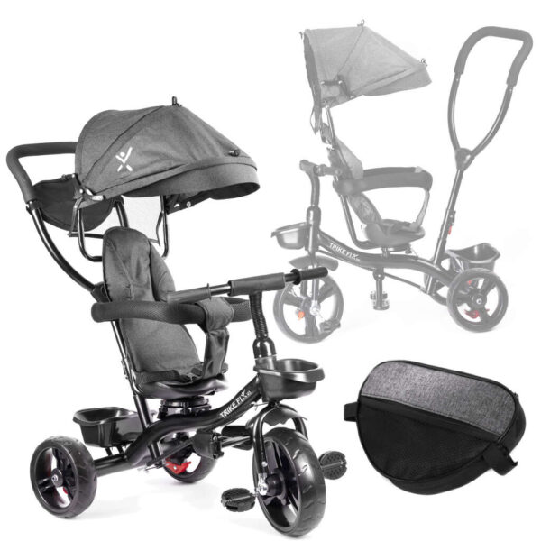 Ikonka Trike Fix Lite Gyermek Tricikli napellenzővel és tolókarra...