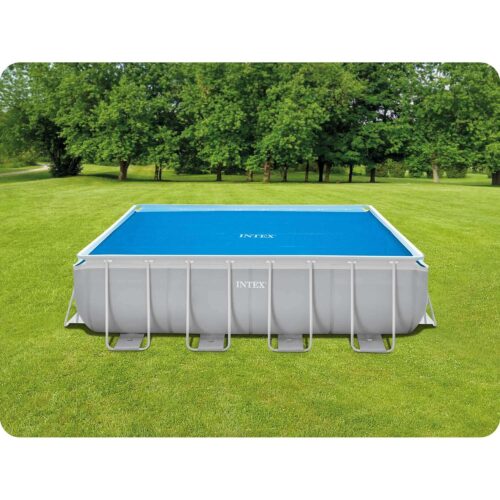INTEX kék polietilén napelemes medencetakaró 488 x 244 cm
