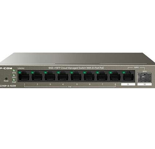 IP-COM G2210P-8-102W 9GE+1SFP Cloud Menedzselhető Switch w/ 8-Por...
