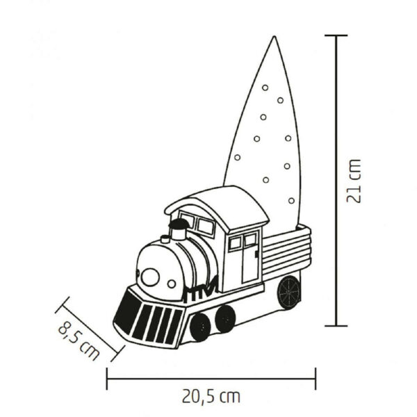 Karácsonyi LED Mozdony Dekoráció - 21cm