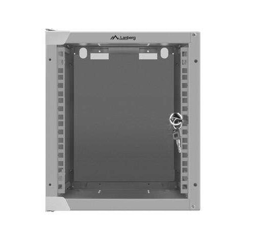 Lanberg 10" Fali rack szekrény (Üveg) 6U 280x310mm - Szürke