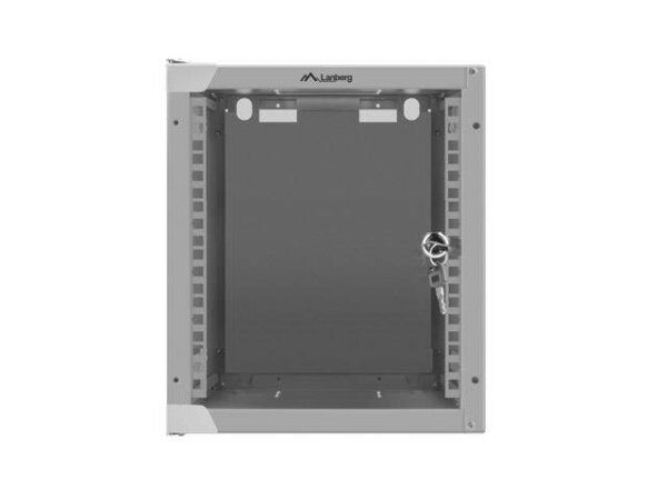 Lanberg 10" Fali rack szekrény (Üveg) 6U 280x310mm - Szürke