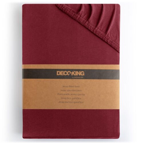 Lepedő AMBER bordó  dzsörzé 120-140x200 DecoKing