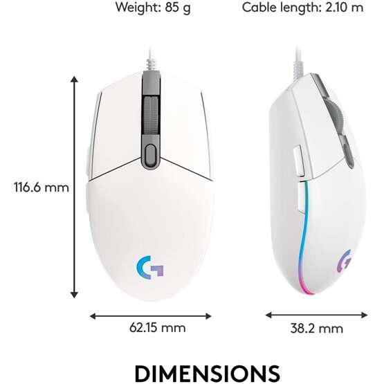 Logitech Egér - G203 Lightsync RGB Vezetékes Gaming