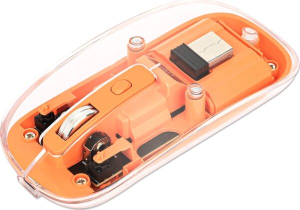 Manhattan egér MANHATTAN Funkmaus USB-A 4Tasten RGB LED narancssá...