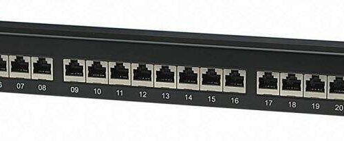 Manhattan Patch panel CAT6 FTP 24 PORT 1U 19" árnyékolt feke...
