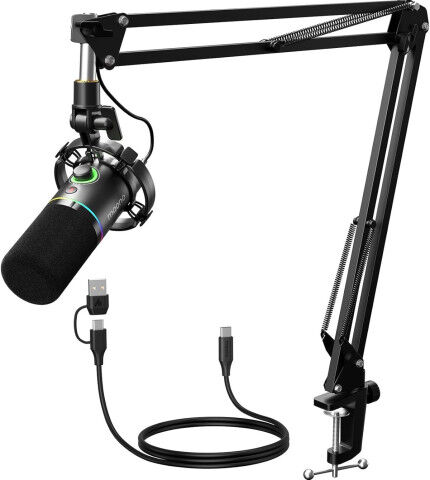 MAONO PD200XS USB Dynamic Streamer Mikrofon RGB + Tartókar Kit -...