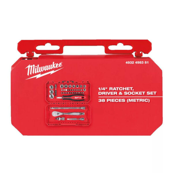 Milwaukee 1/4&- 039; Racsnis dugókulcs készlet 38 részes