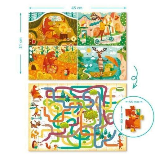 Mon - Állatok és évszakok 50db-os puzzle és társasjáték (MON200110)