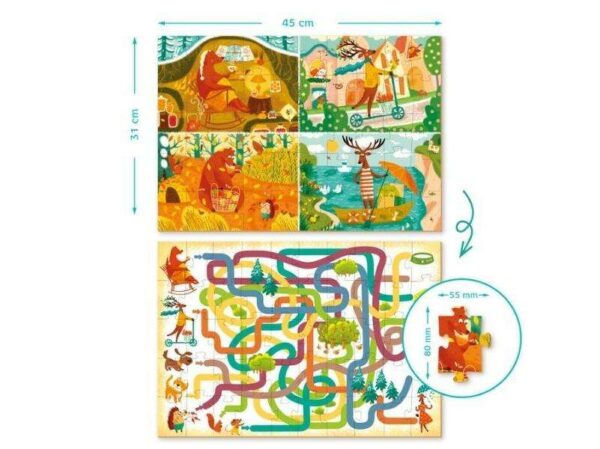 Mon - Állatok és évszakok 50db-os puzzle és társasjáték (MON200110)
